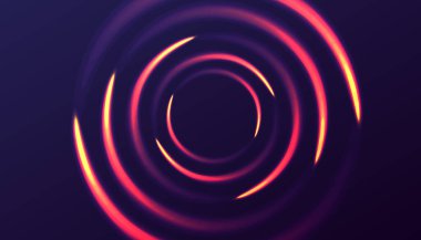 Karanlık zemin üzerinde parlak girdap halkası olan soyut arkaplan