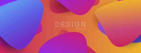 Abstrakter Hintergrund mit mehrfarbiger Papierform, festliches Cover-Design mit flüssigen Farbverläufen. — Stockvektor