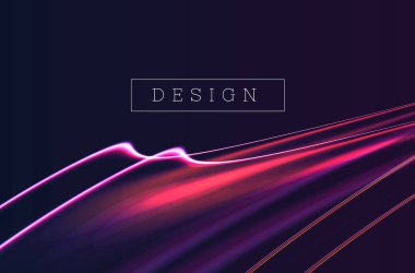 Soyut neon çizgileri ışık hareketi, ekranın altındaki grafik ögesi, modern kapak tasarımı