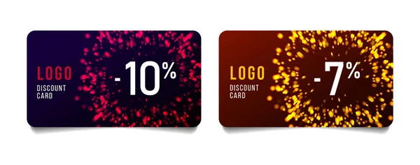 Set Discount Cards Christmas Festive Sale Place Logo Fireworks Abstract — 스톡 벡터