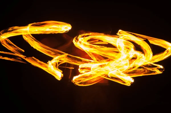 Amazing Fire Show Night — Stock Photo, Image