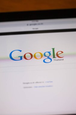 Chiangmai, Tayland-28 Eylül 2014: Google Internet ile ilgili hizmetler ve ürünler konusunda uzmanlaşmış bir Amerikan çokuluslu şirketler olduğunu. Çoğu kendi kar AdWords'ten elde edilen.