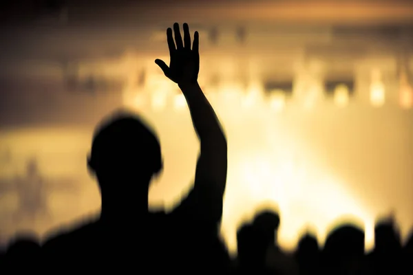 Christian Music Concert Raised Hand — Stock Photo, Image