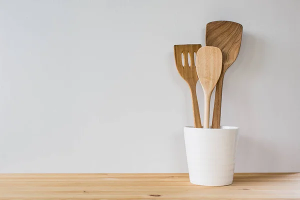 Кухонная Посуда Деревянные Лопатки — стоковое фото
