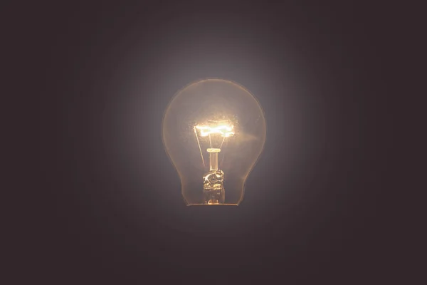 Vintage Tone Light Bulb Turned Black Background — Stock Photo, Image