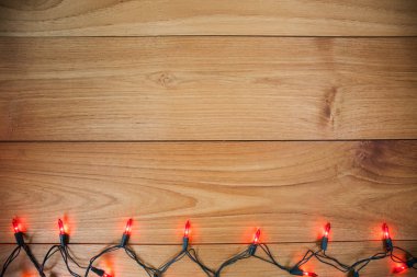 Noel partisi arka plan - vintage ahşap ışıkları ve serbest metin alanı ile dalgalı