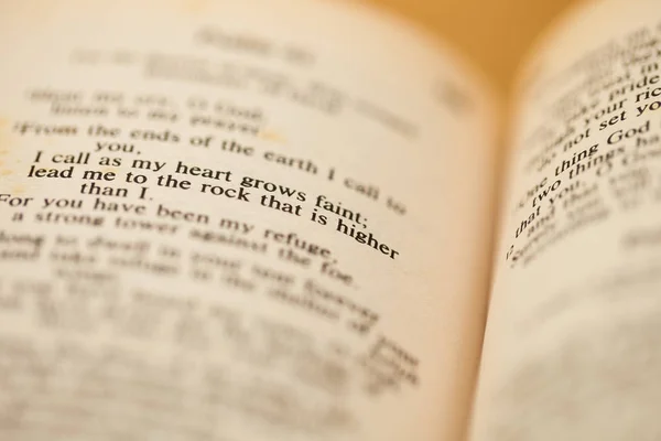 チェンマイ 2015 節で賛美歌の本に新しいアメリカ標準的な聖書を開いたまま — ストック写真