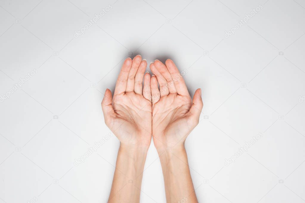 isolated hands in holding position