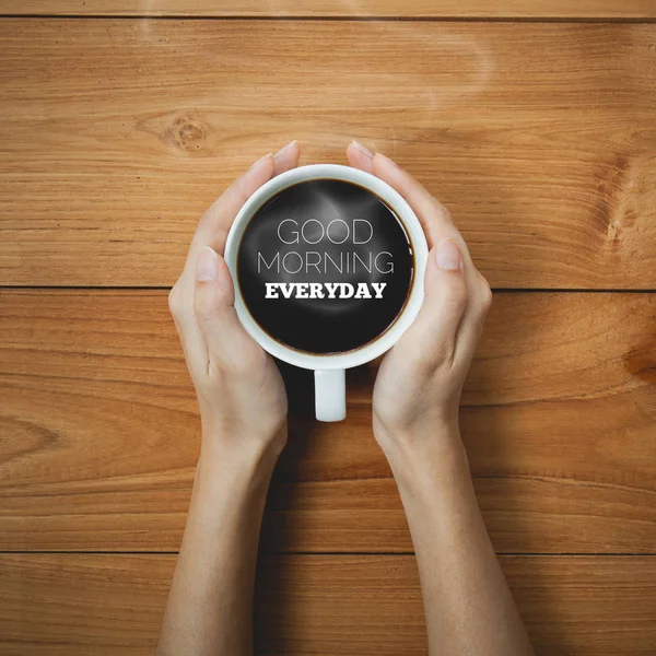 Jó reggelt mindennapi a kávéscsésze koncepció — Stock Fotó