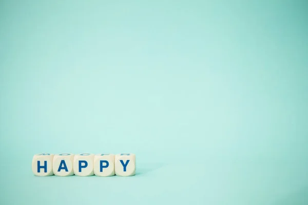 Happy letter by blocks — Stock Photo, Image