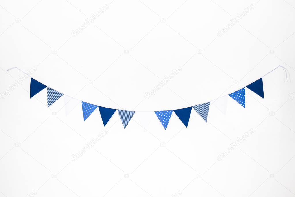 blue party flag on a white background