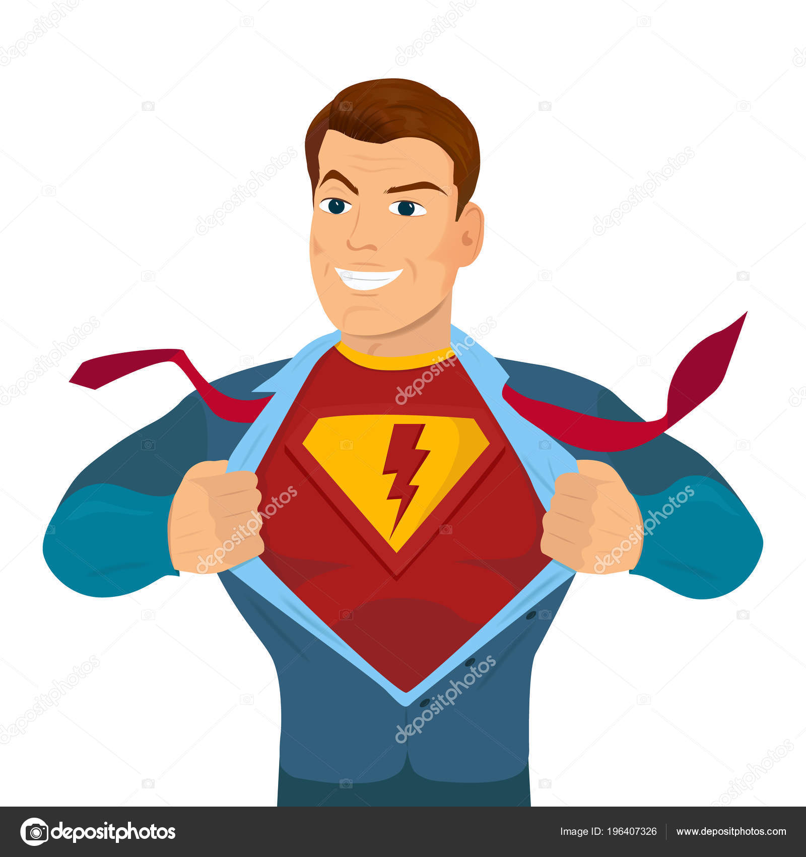 Superhero tearing shirt and wearing costume vector poster illustration  Stock Vector Image by ©sonar512 #196407326