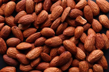 Bir sürü badem, üst görünüm, arkaplan