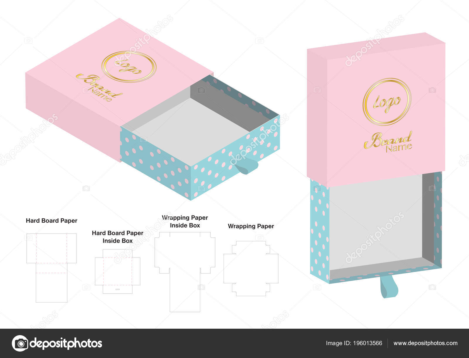 Download Rigid Box Packaging Die Cut Template Mockup Stock Vector C Siiixth 196013566 PSD Mockup Templates