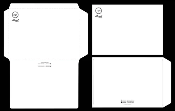 Papier Umschlag Dieline Mockup Template Vektor Eps10 — Stockvektor