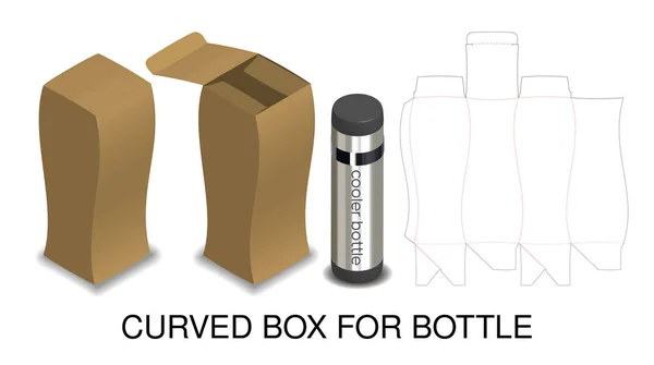 Κυρτό Σκληρό Χάρτινο Κουτί Για Μπουκάλι Συσκευασία Προϊόντος — Διανυσματικό Αρχείο