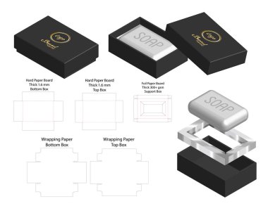 sert kutu sabun mockup dieline ile için