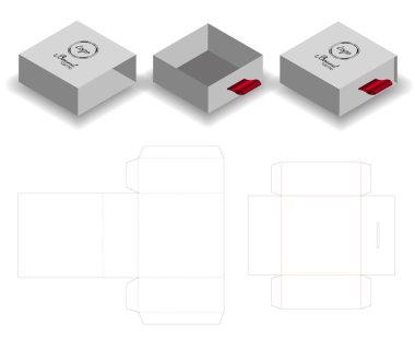 sert kağıt slayt kol kutusu mockup dieline