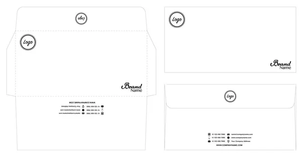 Beyaz Zarf şablonu mockup dieline eps10 ile