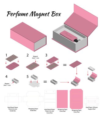 Sert kutu için parfüm Mockup Dieline ile