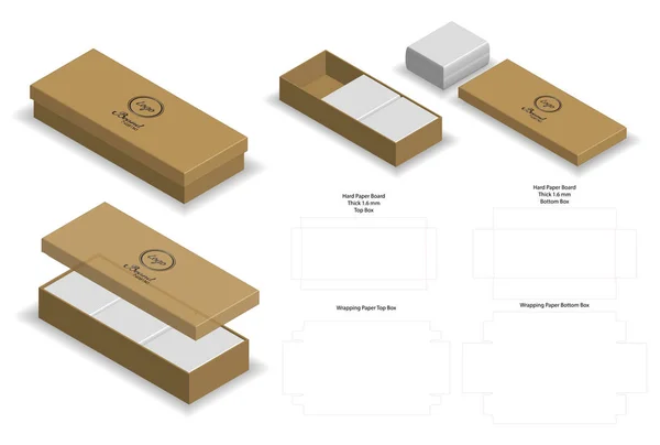 Boîte Rigide Pour Maquette Savon Avec Dieline — Image vectorielle