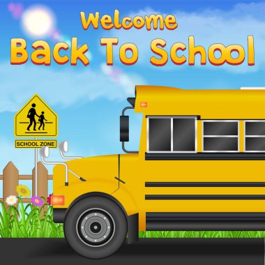 okul otobüsü yolda ile okula dönüş