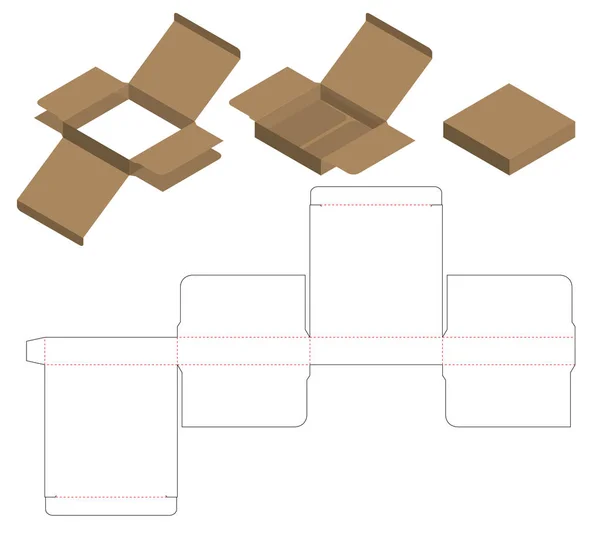 Caja Embalaje Morir Corte Plantilla Diseño Maqueta — Archivo Imágenes Vectoriales