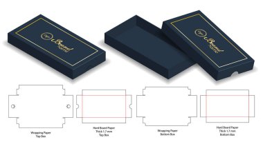 Kutu ambalajı ölü şablon tasarımı. 3d maketi