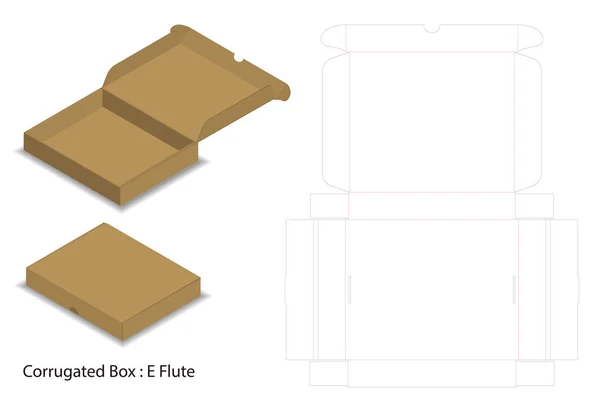 Diseño de plantilla de troquelado de caja rectangular de embalaje