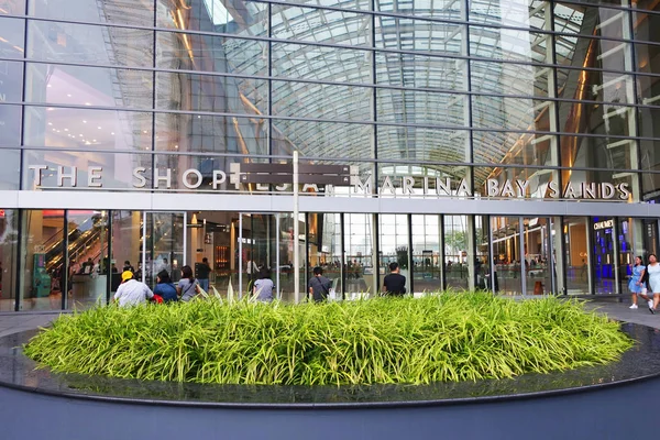 Singapur Października 2018 Canal Łodzi Shoppes Centrum Handlowe Marina Bay — Zdjęcie stockowe