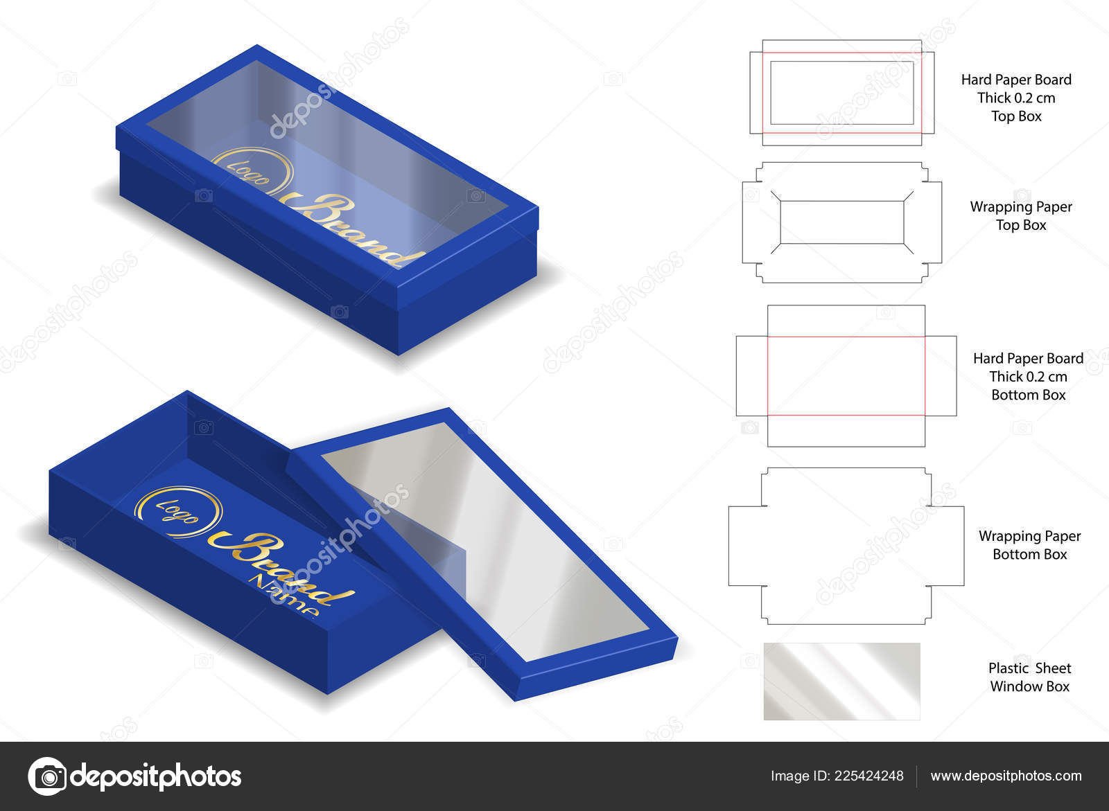 Download Rigid Box Packaging Die Cut Template Mockup Stock Vector Royalty Free Vector Image By C Siiixth 225424248