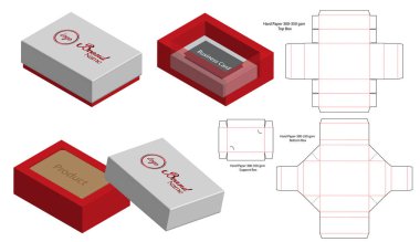 sert kutu ambalaj kalıp şablon 3d mockup kesme