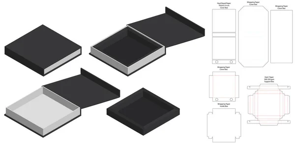 Opakowanie Pudełka Die Cut Szablon Projektu Makieta — Wektor stockowy