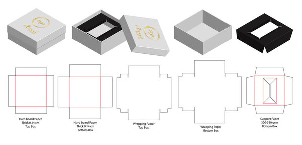 Box packaging die cut template design. 3d mock-up