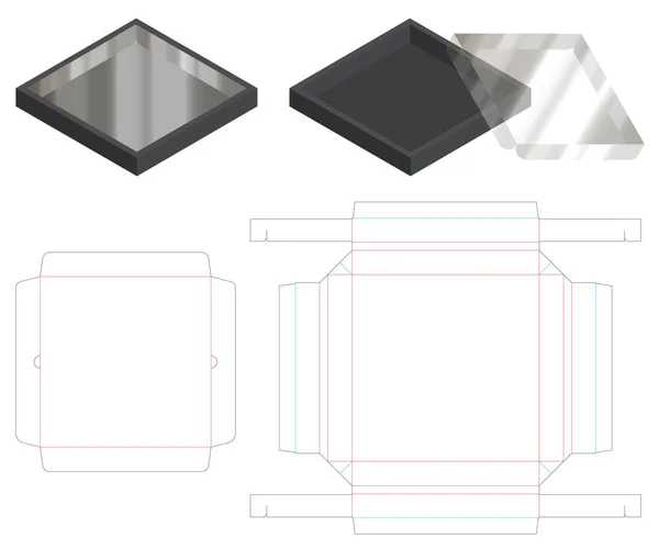 Schachtelverpackung Gestanzte Vorlage Design Attrappe — Stockvektor