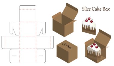 Kutu ambalajı ölü şablon tasarımı. 3d maketi