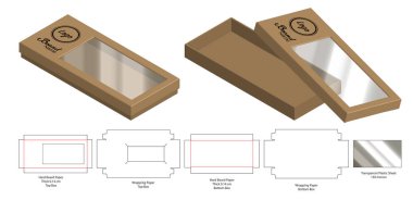 Kutu ambalajı ölü şablon tasarımı. 3d maketi