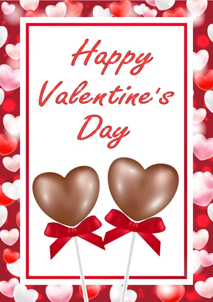 Chocolat Forme Coeur Pour Saint Valentin — Image vectorielle