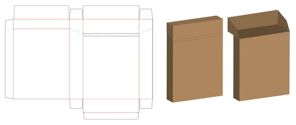 Caja Embalaje Morir Corte Plantilla Diseño Maqueta — Vector de stock