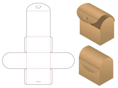 Kutu ambalajı ölü şablon tasarımı. 3d maketi