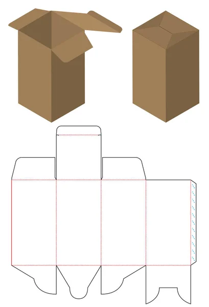 Opakowanie Pudełka Die Cut Szablon Projektu Makieta — Wektor stockowy