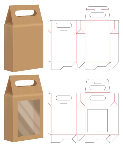 Caja Embalaje Morir Corte Plantilla Diseño Maqueta — Vector de stock