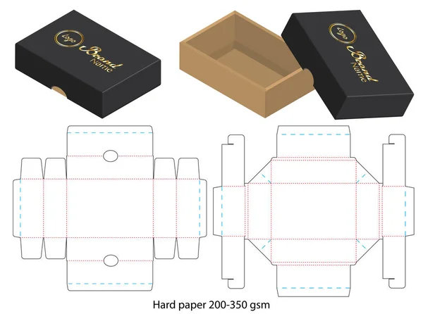 Kutu ambalajı ölü şablon tasarımı. 3d maketi