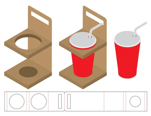 Caja Embalaje Morir Corte Plantilla Diseño Maqueta — Archivo Imágenes Vectoriales