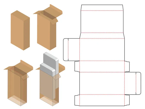 Förpackning Die Cut Mall Design Modell — Stock vektor