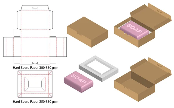 Kutu ambalajı ölü şablon tasarımı. 3d maketi