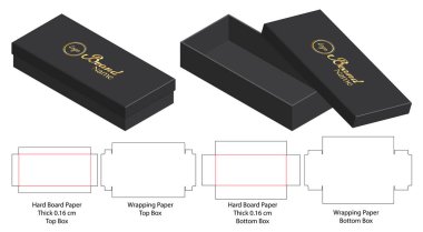 Kutu ambalajı ölü şablon tasarımı. 3d maketi