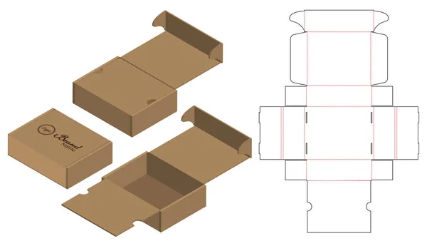 Упаковка Коробки Розрізає Дизайн Шаблону Макетів — стоковий вектор
