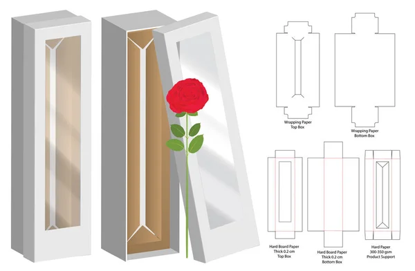 Caja Embalaje Morir Corte Plantilla Diseño Maqueta — Archivo Imágenes Vectoriales