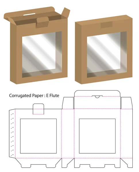 Box Packaging Die Cut Template Design Mock — Stock Vector